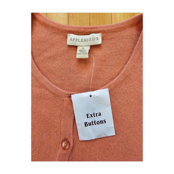 NWT Orange Appleseed's button front, crew neck cardigan, size S - Picture 5 of 7